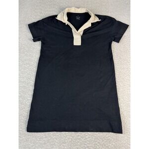 Everlane Shirt Dress Womens Medium Black Colorblock Collared Short Sleeve Casual